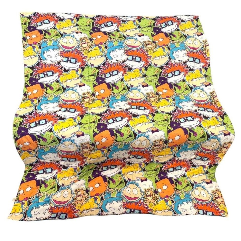 Nickelodeon Rugrats Ren Stimpy Comforter T/F Splat Cartoon Decor